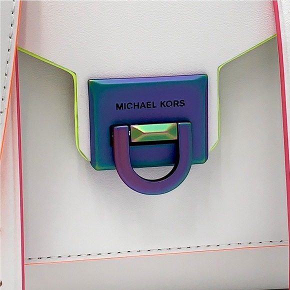 MICHAEL KORS
Manhattan Medium Contrast-Trim Leather Satchel OPTIC WHITE COLOR - Picture 5 of 16